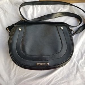 NWOT Nine West Classic Black Crossbody Saddlebag